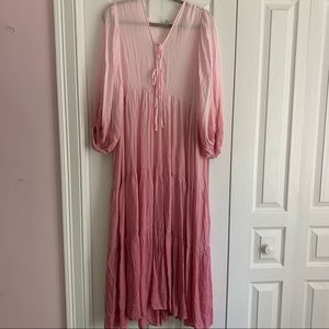 Pink Ombré Oversized Maxi Dress Size S (fits like a L)